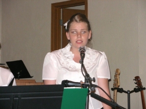 Young woman choir soloist